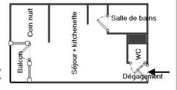 Каникулы в горах Квартира студия кабина для 4 чел. (421) - Résidence l'Edelweiss - Chamrousse - план