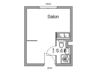 Каникулы в горах Квартира студия со спальней для 3 чел. (117) - Résidence l'Edelweiss - Chamrousse - план