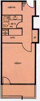 Каникулы в горах Квартира студия со спальней для 4 чел. (207) - Résidence l'Eterlou - Chamrousse - план