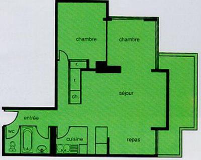 Vacances en montagne Appartement 3 pièces 8 personnes (103) - Résidence la Croisette - Chamrousse - Plan