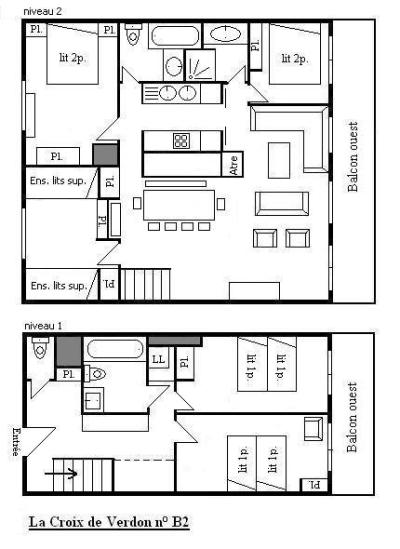 Vacaciones en montaña Apartamento dúplex 6 piezas 12 personas (B2) - Résidence la Croix de Verdon - Méribel