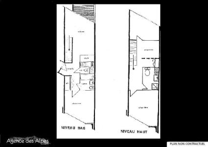 Holiday in mountain resort 3 room mezzanine apartment 8 people (1009) - Résidence la Grande Masse - Les Menuires - Plan