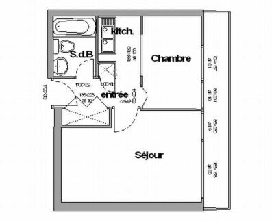 Каникулы в горах Апартаменты 2 комнат 4 чел. (049) - Résidence la Lauzière - Chamrousse - план
