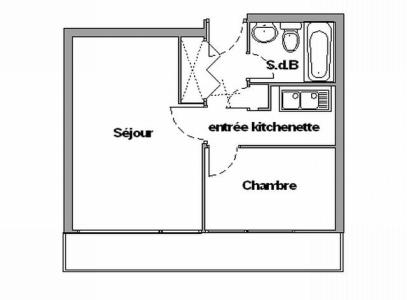 Каникулы в горах Апартаменты 2 комнат 4 чел. (029) - Résidence la Lauzière - Chamrousse - план