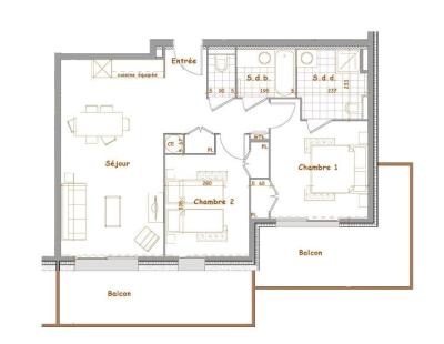 Vacaciones en montaña Apartamento 3 piezas para 6 personas (G03) - Résidence la Perle des Alpes G - Les Saisies