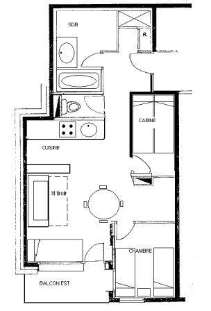 Каникулы в горах Апартаменты 3 комнат 6 чел. (G057) - Résidence la Terrasse - Valmorel - план