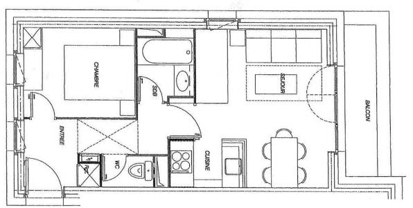 Каникулы в горах Апартаменты 2 комнат 5 чел. (GL303) - Résidence la Valériane - Valmorel - план