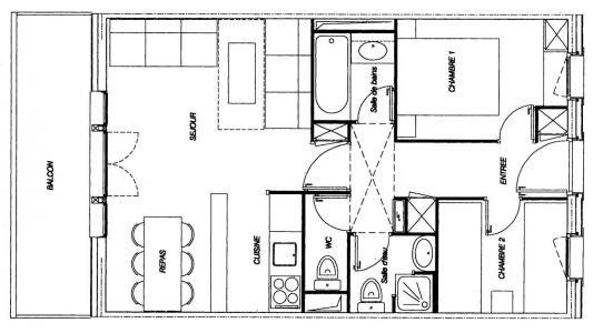 Каникулы в горах Апартаменты 3 комнат 7 чел. (GL309) - Résidence la Valériane - Valmorel - план