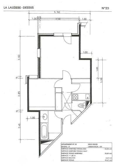 Каникулы в горах Апартаменты 2 комнат 5 чел. (G481) - Résidence Lauzière-Dessus - Valmorel - план