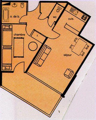 Каникулы в горах Апартаменты 2 комнат 6 чел. (105) - Résidence le Cap 2000 - Chamrousse - план
