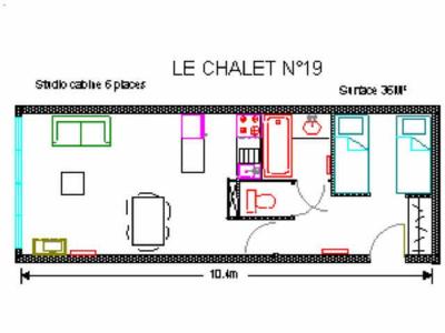 Wakacje w górach Studio 6 osób (19) - Résidence le Chalet - Gourette - Plan