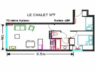 Holiday in mountain resort 2 room apartment 6 people (7) - Résidence le Chalet - Gourette - Plan