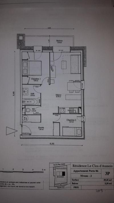 Каникулы в горах Апартаменты 3 комнат 6 чел. (CA6) - Résidence le Clos d'Aussois - Aussois - план