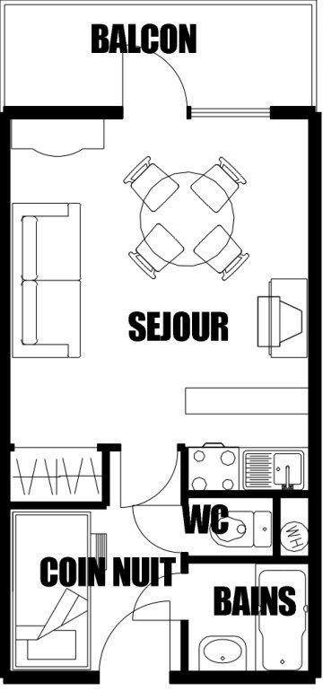 Holiday in mountain resort Studio sleeping corner 4 people (2104) - Résidence le Grand Horizon - Morillon - Plan