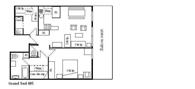 Каникулы в горах Апартаменты 3 комнат кабин 6 чел. (405) - Résidence le Grand-Sud - Méribel