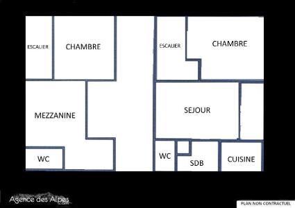 Vacances en montagne Appartement 3 pièces mezzanine 7 personnes (C143) - Résidence le Jettay - Les Menuires - Plan