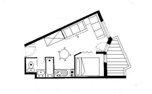 Каникулы в горах Квартира студия со спальней для 4 чел. (715) - Résidence le Median - Les Menuires - план