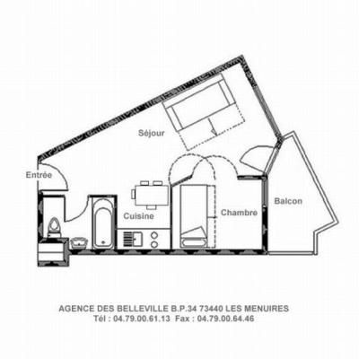 Каникулы в горах Апартаменты 2 комнат 4 чел. (714) - Résidence le Median - Les Menuires - план