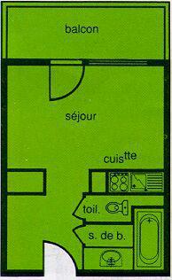 Каникулы в горах Квартира студия со спальней для 4 чел. (1205) - Résidence le Vernon - Chamrousse - план
