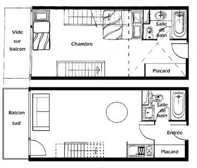 Vacaciones en montaña Apartamento 2 piezas para 7 personas (234) - Résidence le Village 2 - Les Saisies - Plano