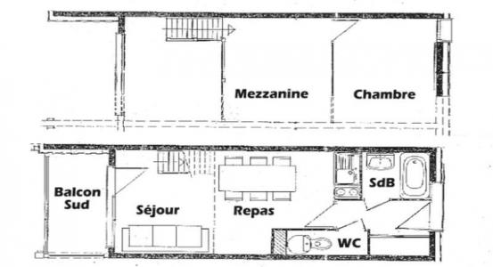Каникулы в горах Апартаменты 2 комнат с мезонином 6 чел. (320) - Résidence le Village 3 - Les Saisies - квартира