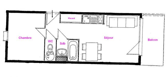 Vacanze in montagna Appartamento 2 stanze per 4 persone (312) - Résidence le Village 3 - Les Saisies - Mappa