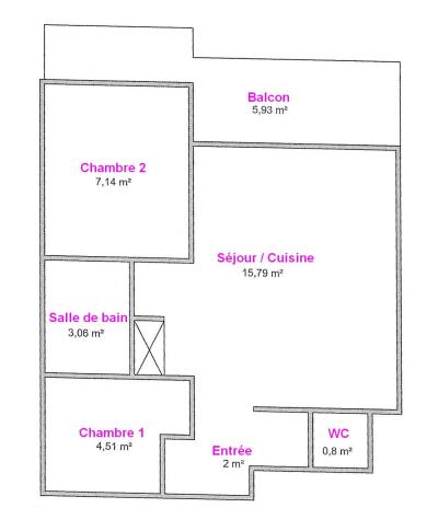 Vakantie in de bergen Appartement 3 kamers 6 personen (13) - Résidence le Village des Lapons H - Les Saisies