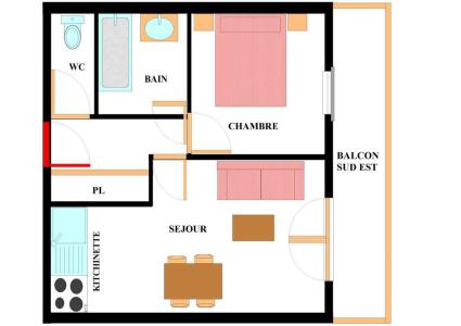Каникулы в горах Апартаменты 2 комнат 4 чел. (A201) - Résidence les Alpages - Val Cenis - план