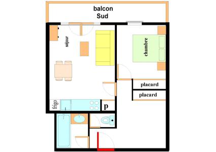 Urlaub in den Bergen 2-Zimmer-Appartment für 4 Personen (E316) - Résidence les Alpages - Val Cenis - Plan