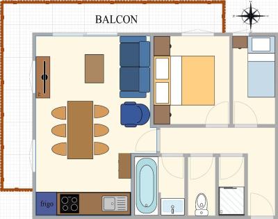 Urlaub in den Bergen 3-Zimmer-Appartment für 6 Personen (207) - Résidence les Alpages - Val Cenis - Plan