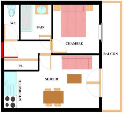 Urlaub in den Bergen 2-Zimmer-Appartment für 4 Personen (E317) - Résidence les Alpages - Val Cenis - Plan