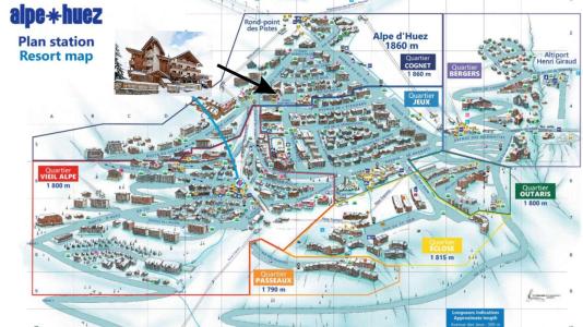 Vacanze in montagna Appartamento 4 stanze per 6 persone (2) - Résidence Les Alpages - Alpe d'Huez - Mappa