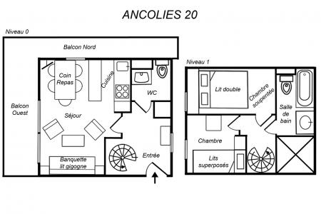 Vacances en montagne Appartement duplex 3 pièces 5 personnes (020) - Résidence les Ancolies - Méribel-Mottaret