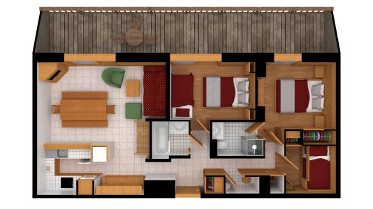 Vacances en montagne Appartement 4 pièces 6 personnes (16A) - Résidence les Balcons de Pralong - Courchevel - Plan