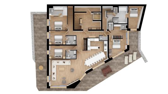 Holiday in mountain resort 7 room duplex apartment 14 people (1) - Résidence les Belles Alpes - Méribel - Plan