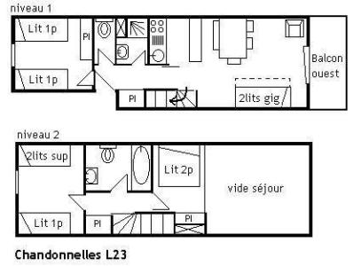 Vacances en montagne Appartement duplex 3 pièces 8 personnes (L23) - Résidence les Chandonnelles I - Méribel