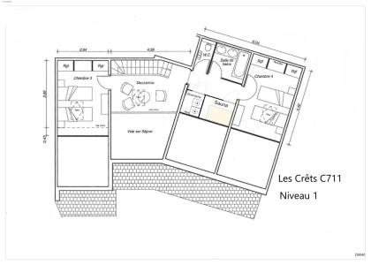 Wakacje w górach 5 pokojowy apartament dwupoziomowy dla 8 osób (711) - Résidence les Crets - Méribel-Mottaret