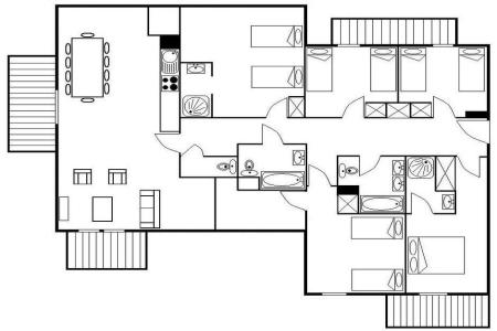 Holiday in mountain resort 6 room apartment 12 people (27) - Résidence les Cristaux - Les Menuires - Plan