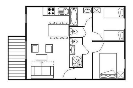 Каникулы в горах Апартаменты 3 комнат 6 чел. (24) - Résidence les Cristaux - Les Menuires - план