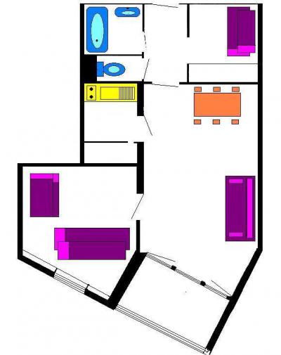 Vacanze in montagna Appartamento 2 stanze per 6 persone (808) - Résidence les Fibières - Vars - Mappa