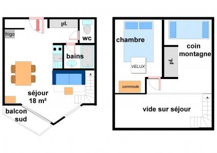 Каникулы в горах Апартаменты 2 комнат 6 чел. (239) - Résidence les Hauts de Val Cenis - Val Cenis - план