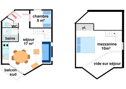 Каникулы в горах Апартаменты дуплекс 2 комнат 6 чел. (241) - Résidence les Hauts de Val Cenis - Val Cenis - план