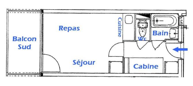 Каникулы в горах Квартира студия со спальней для 4 чел. (210) - Résidence les Mélèzes 2 - Les Saisies