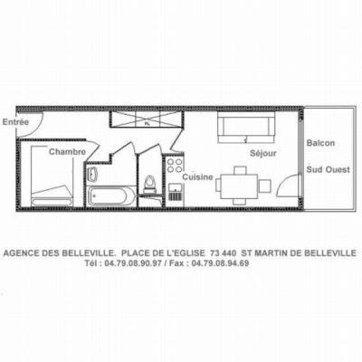 Wakacje w górach Apartament 2 pokojowy 4 osób (C9) - Résidence les Murgers - Saint Martin de Belleville - Plan