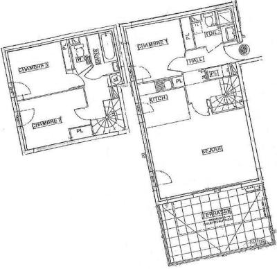 Wakacje w górach Apartament duplex 4 pokojowy 8 osób (08 R) - Résidence les Presles - Peisey-Vallandry - Plan