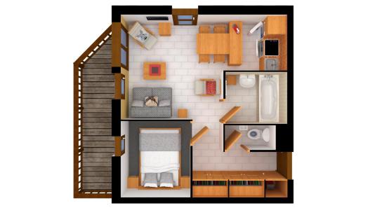 Vacanze in montagna Appartamento 2 stanze per 4 persone (02) - Résidence les Primevères - Courchevel - Mappa