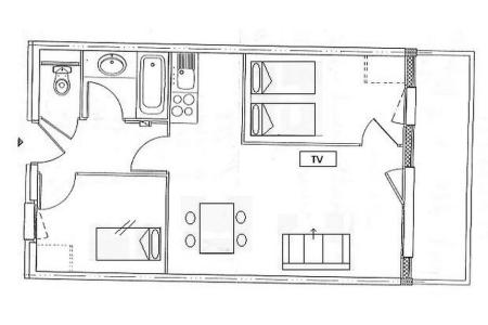 Каникулы в горах Апартаменты 3 комнат 6 чел. (504) - Résidence les Valmonts - Les Menuires - план