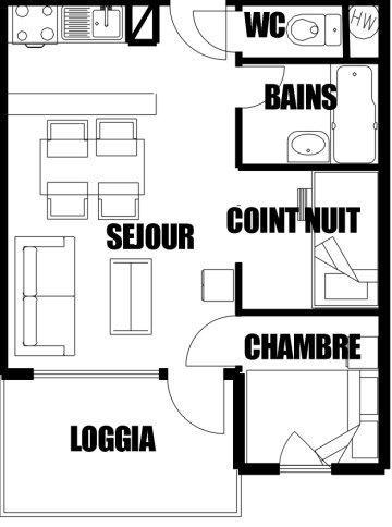 Vacances en montagne Appartement 2 pièces cabine 4-6 personnes (14) - Résidence les Verdets - Morillon - Plan