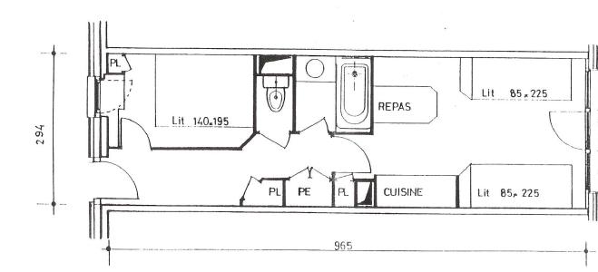 Каникулы в горах Апартаменты 2 комнат 4 чел. (1014) - Résidence Malinka - Avoriaz - план