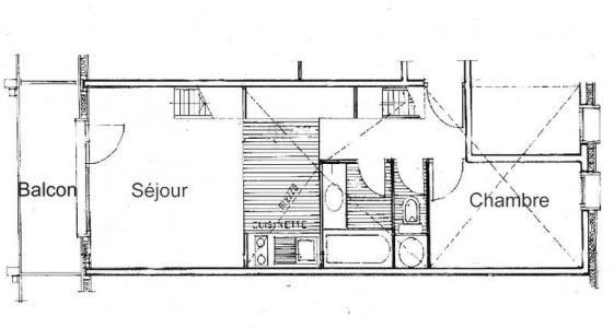 Каникулы в горах Апартаменты 2 комнат с мезонином 6 чел. (221) - Résidence Mont Blanc B - Les Saisies - план